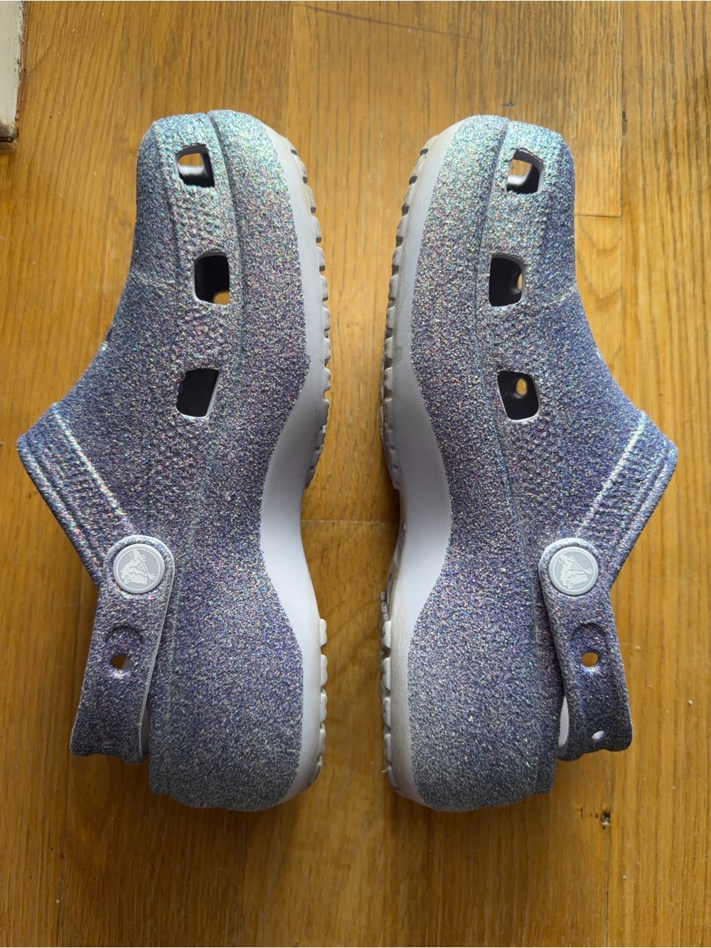 Crocs Size 7W Purple Glitter Sparkle - Picture 5 of 12